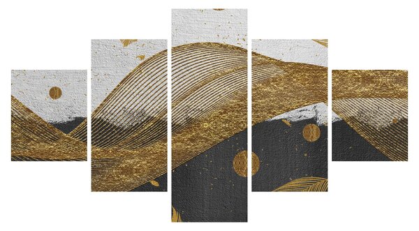 Obraz - Złote piórka (125x70 cm)