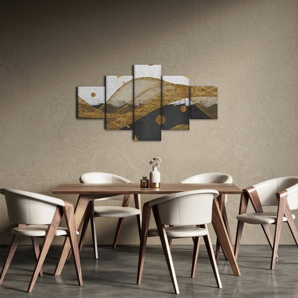 Obraz - Złote piórka (125x70 cm)