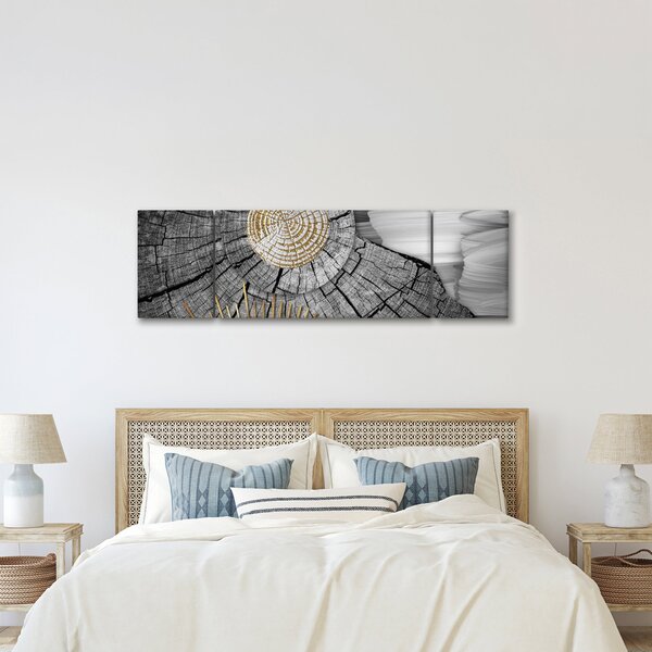 Obraz - Pień drzewa w kolażu (170x50 cm)