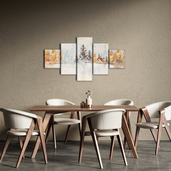 Obraz - Akwarelowy las (125x70 cm)
