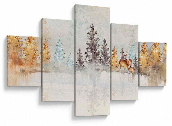 Obraz - Akwarelowy las (125x70 cm)