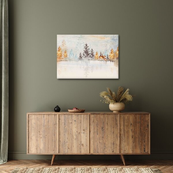 Obraz - Akwarelowy las (70x50 cm)