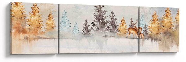 Obraz - Akwarelowy las (170x50 cm)