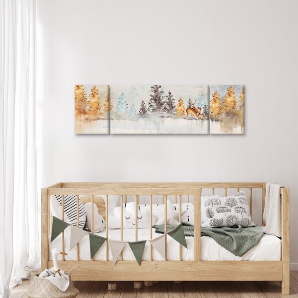 Obraz - Akwarelowy las (170x50 cm)