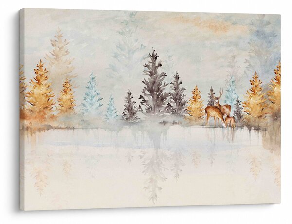 Obraz - Akwarelowy las (70x50 cm)