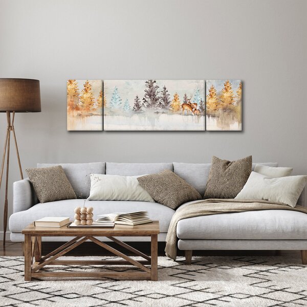 Obraz - Akwarelowy las (170x50 cm)