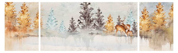 Obraz - Akwarelowy las (170x50 cm)