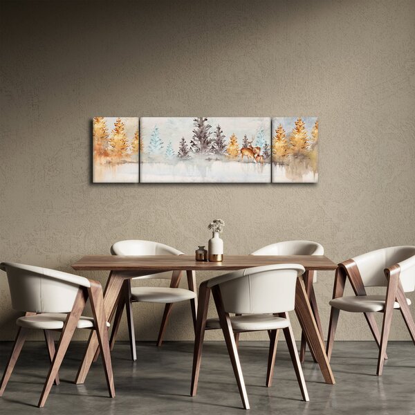 Obraz - Akwarelowy las (170x50 cm)