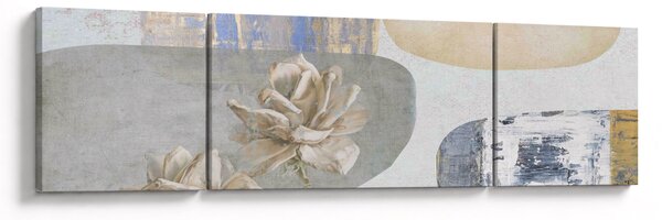 Obraz - Obraz z kwiatami i teksturami (170x50 cm)