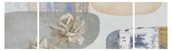 Obraz - Obraz z kwiatami i teksturami (170x50 cm)