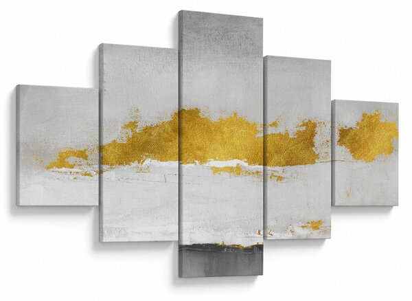 Obraz - Złote i szare pociągnięcia (125x70 cm)