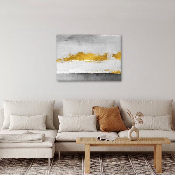 Obraz - Złote i szare pociągnięcia (70x50 cm)