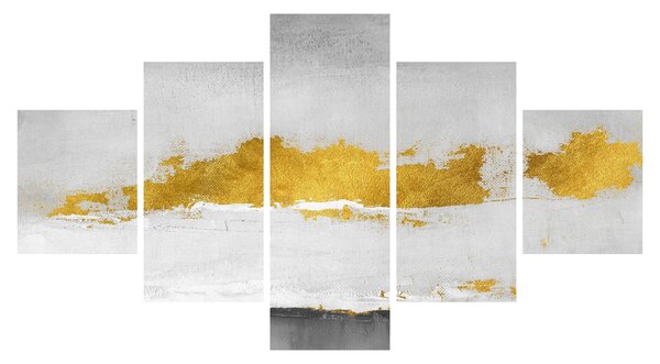 Obraz - Złote i szare pociągnięcia (125x70 cm)