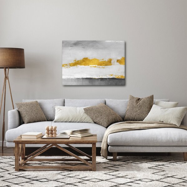 Obraz - Złote i szare pociągnięcia (70x50 cm)