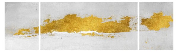 Obraz - Złote i szare pociągnięcia (170x50 cm)