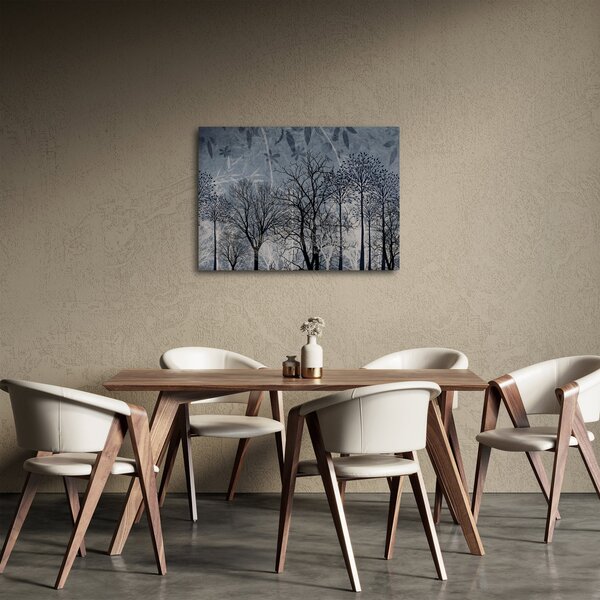 Obraz - Sylwetki drzew z liśćmi (70x50 cm)