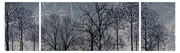 Obraz - Sylwetki drzew z liśćmi (170x50 cm)