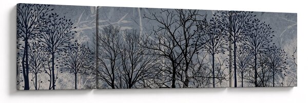 Obraz - Sylwetki drzew z liśćmi (170x50 cm)