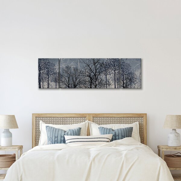 Obraz - Sylwetki drzew z liśćmi (170x50 cm)