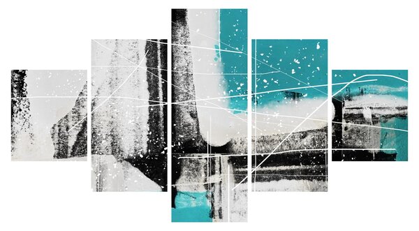 Obraz - Turkusowa abstrakcja (125x70 cm)