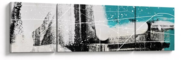 Obraz - Turkusowa abstrakcja (170x50 cm)