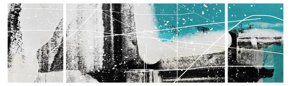 Obraz - Turkusowa abstrakcja (170x50 cm)