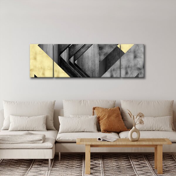 Obraz - Teksturowane kształty (170x50 cm)
