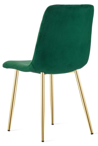 Zielone welurowe krzesło glamour pikowane L9-S24