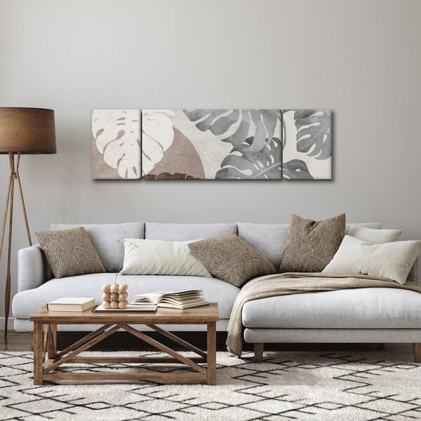 Obraz - Wzór z liśćmi (170x50 cm)