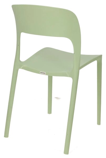 Zielone minimalistyczne krzesło sztaplowane szałwia H5-Z34