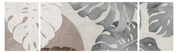 Obraz - Wzór z liśćmi (170x50 cm)