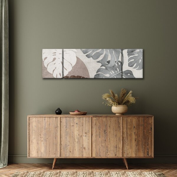 Obraz - Wzór z liśćmi (170x50 cm)