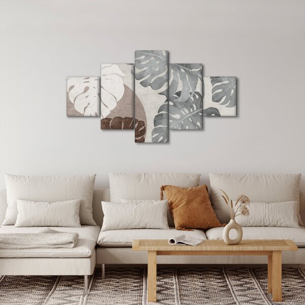 Obraz - Wzór z liśćmi (125x70 cm)