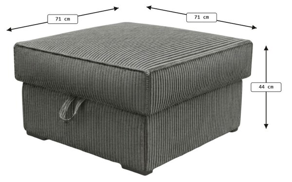 Taboret SMART COSARO XL z miejscem do przechowywania 71x71 cm, ciemnozielony