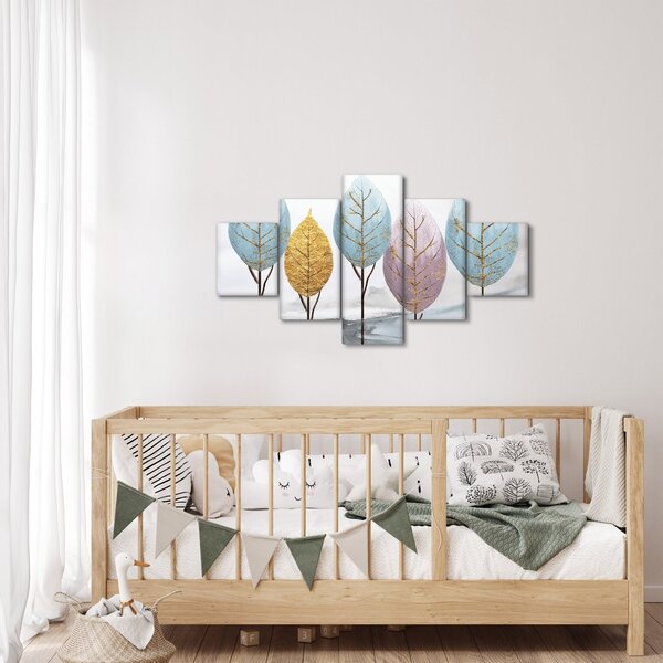 Obraz - Designowe drzewa (125x70 cm)