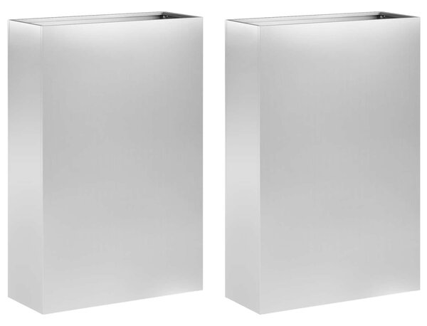 Doniczka ogrodowa 2 szt. srebrny 40 x 20 x 75 cm