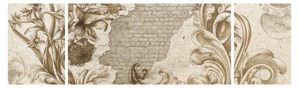 Obraz - Ściania z kwiatami (170x50 cm)