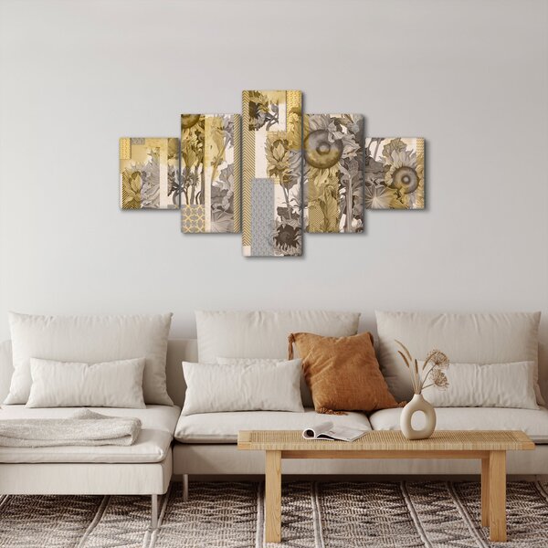 Obraz - Kolaż ze słonecznikami (125x70 cm)