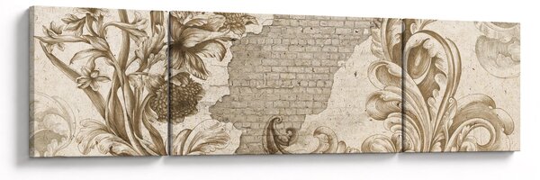 Obraz - Ściania z kwiatami (170x50 cm)