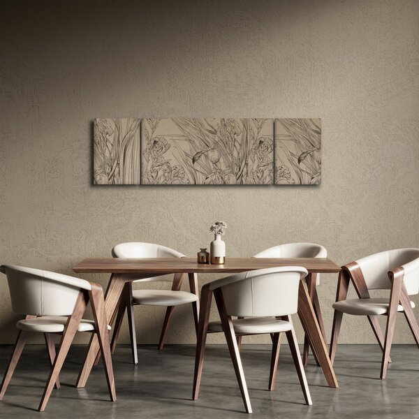 Obraz - Kontury roślin (170x50 cm)