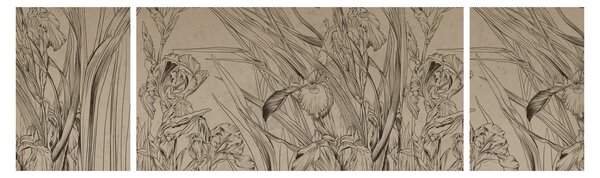 Obraz - Kontury roślin (170x50 cm)