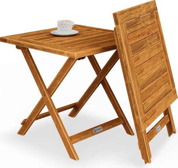 CASARIA® Stolik boczny drewniany W peni zmontowany Skadany 80 kg Balkon