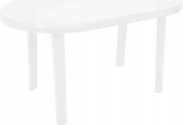 Owalny plastikowy stó ogrodowy biay 135x80 cm