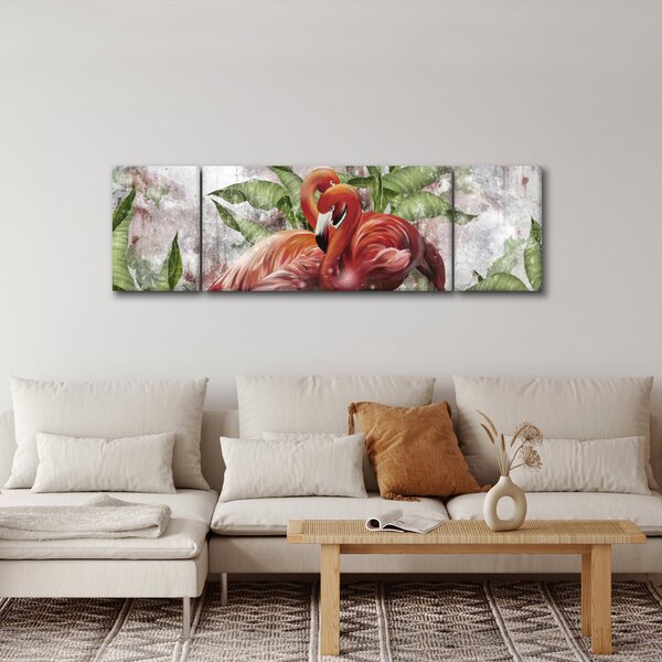 Obraz - Flamingi (170x50 cm)