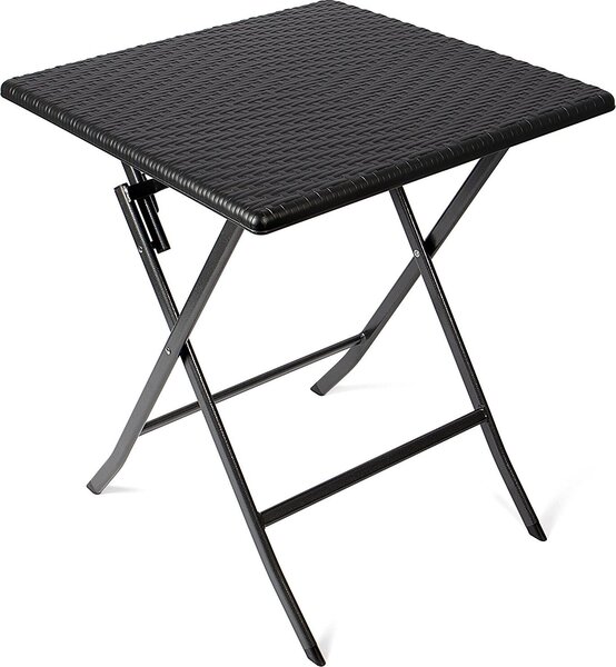 Stó ogrodowy 13006, HDPE, rattanowy, kwadratowy, 61,5 x 61,5 x 73 cm