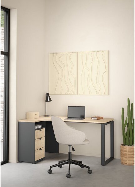 Biurko z blatem w dekorze dębu 100x150 cm Sign – Tvilum