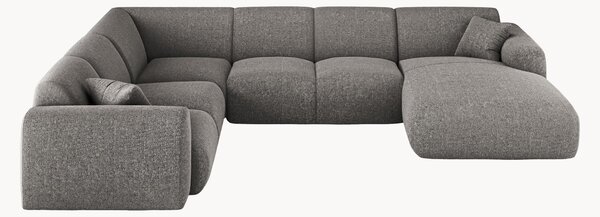 Panoramiczna sofa narożna Chenille Nolio (6-osobowa)