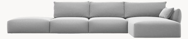 Sofa narożna z weluru Matera (5-osobowa)