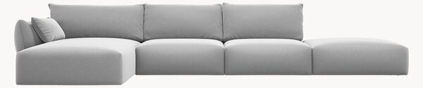 Sofa narożna z weluru Matera (5-osobowa)
