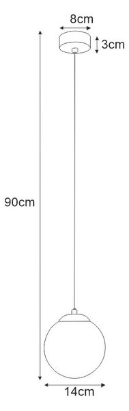 Lampa wisząca kula nad wyspę 14 cm N6-S83